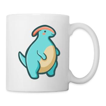 Cute chubby Parasaurolophus, Dino - Mug - white - Right