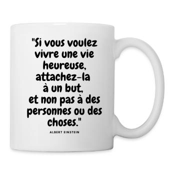 vivre une vie heureuse - Mug blanc - blanc - Droite