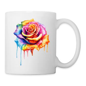 Rose in rainbow colors - Mug - white - Right
