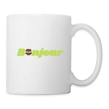 Bonjour Macaron Ours - Mug blanc - blanc - Droite