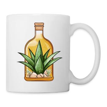 Aloe Vera in Flasche - Tasse - Weiß - Rechts