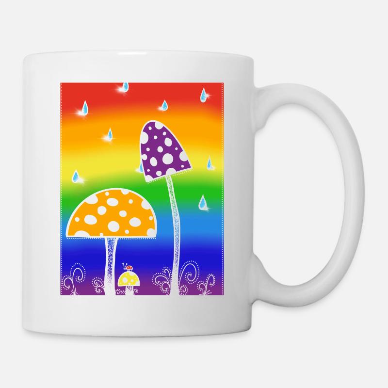 Mushrooms in the rain - Mug - white