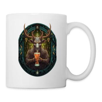 Deer with beer mug. Norse Vikings - Mug - white - Right