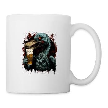 Cool horror duck with beer - creative and eye-catching - Mug - white - Right