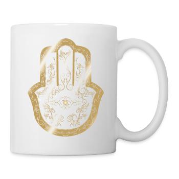 Hamsa Hand von Fatima Gold - Tasse - Weiß - Rechts