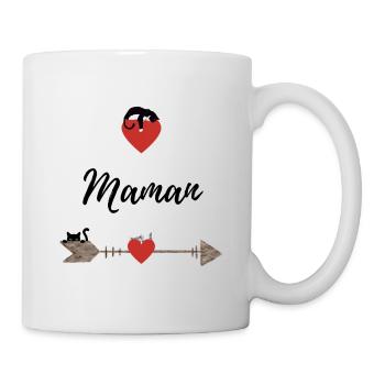 Maman, coeurs et chats - Mug blanc - blanc - Droite