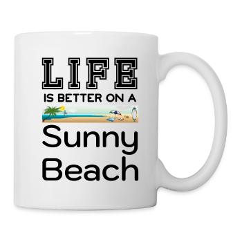 Am sonnigen Strand lässt es sich besser leben - Tasse - Weiß - Rechts