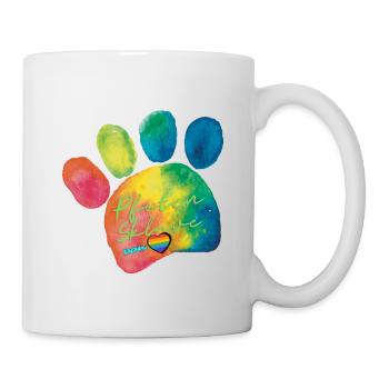 Pfoten Sklave von Herzen - lustiges Statement - Tasse - Weiß - Rechts