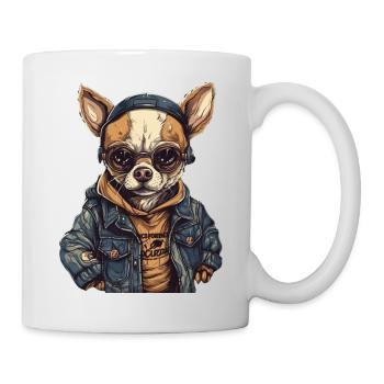 Rue cool de style rappeur de chien Chihuahua - Mug blanc - blanc - Droite