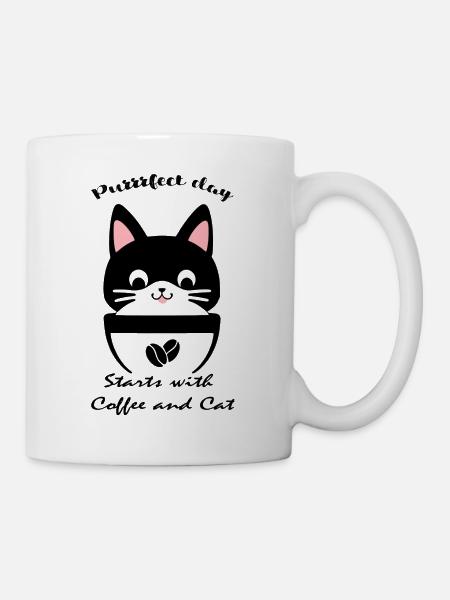 Purrfect Tageskatzenkaffee - Tasse - Weiß