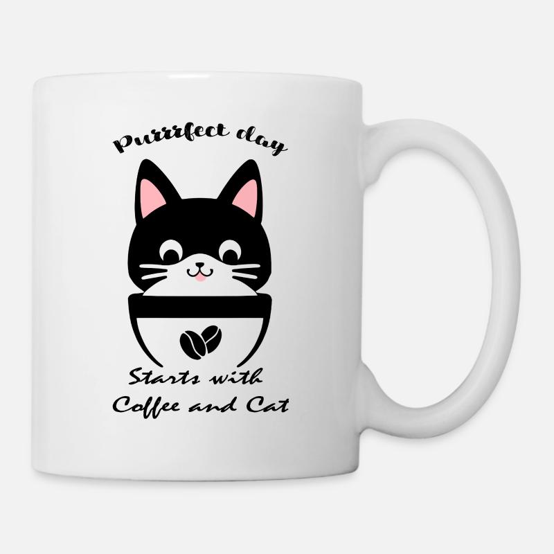 Purrfect day cat coffee - Mug - white