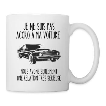 accro à ma voiture - Mug blanc - blanc - Droite