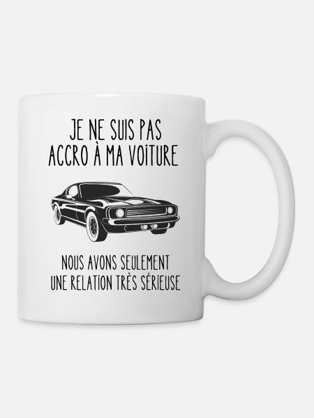 accro à ma voiture - Mug blanc - blanc