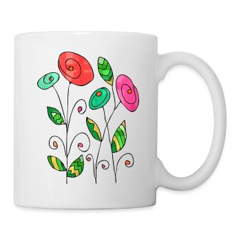 Fleur - Mug blanc - blanc - Droite