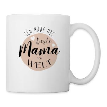 BESTE MAMA - Baby Geschenkidee Muttertag - Tasse - Weiß - Rechts