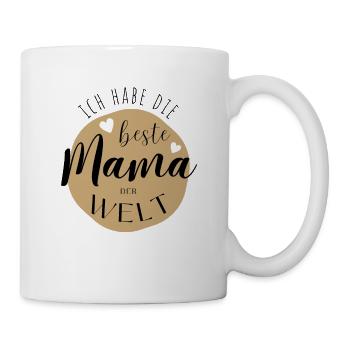 BESTE MAMA - Baby Geschenkidee Muttertag - Tasse - Weiß - Rechts