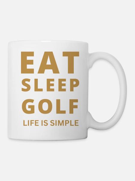 Eat Sleep Golf – Life Is Simple - Mug - white