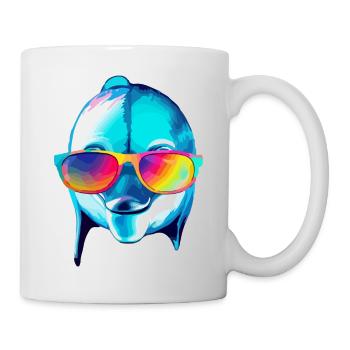 Eko le dauphin à lunettes - Mug blanc - blanc - Droite