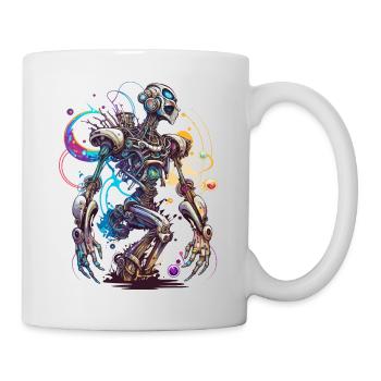 Fantasy-Roboter im Funk-Art-Stil - Tasse - Weiß - Rechts