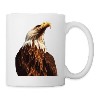 Un fier aigle jetant un coup d’œil au soleil - Mug blanc - blanc - Droite