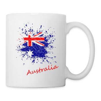 Australien Splash Kleks Retro Look Australia - Tasse - Weiß - Rechts