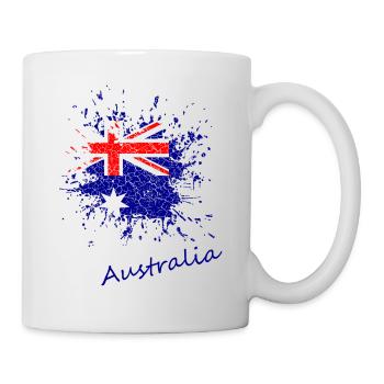 Australia Splash Retro Look Australien - Tasse - Weiß - Rechts