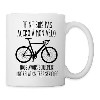 accro à mon vélo - Mug blanc - blanc - Droite