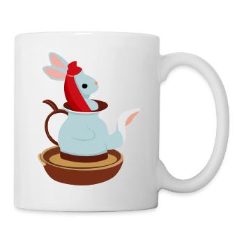 Lapin théière - Mug blanc - blanc - Droite