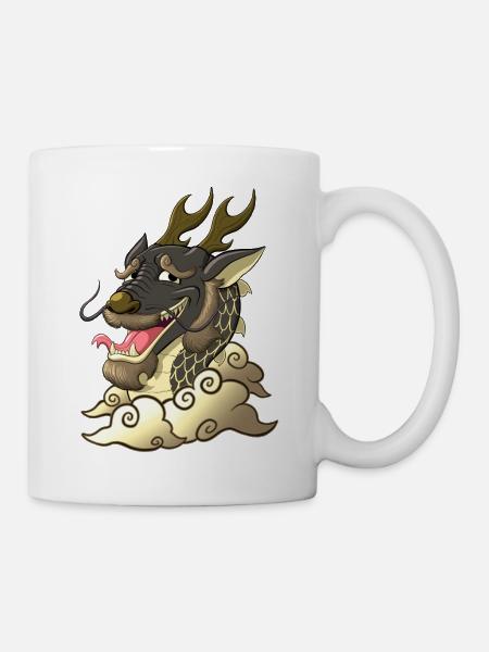 Funny Black Dragon - Mug blanc - blanc