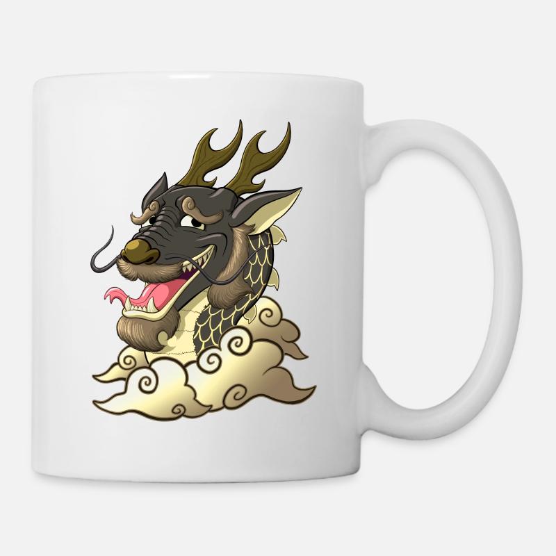 Funny Black Dragon - Mug blanc - blanc