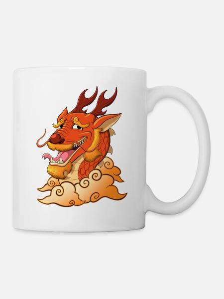 Funny Red Dragon - Mug blanc - blanc