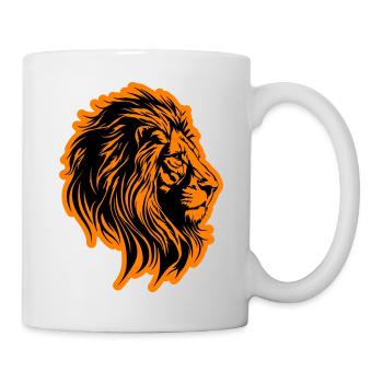 Symbole de tête de lion lion - Mug blanc - blanc - Droite