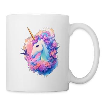 Fantasie geblümtes Einhorn - Tasse - Weiß - Rechts