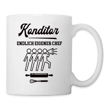 Konditor Endlich Chef Konditorei Selbstständig - Tasse - Weiß - Rechts