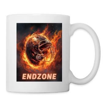 American Football Helmet in Flames - Mug - white - Right