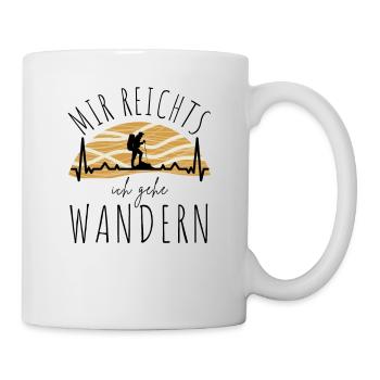 WANDERN Berge Bergsteigen WANDERWEG - Tasse - Weiß - Rechts