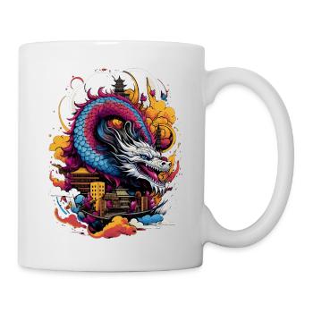 Majestätischer Drache - Herr der Lüfte - Tasse - Weiß - Rechts