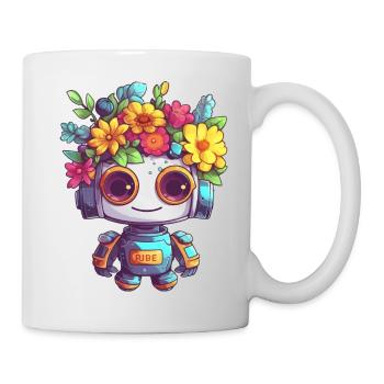 Glücklicher Roboter - Tasse - Weiß - Rechts