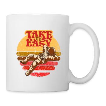 Take is Easy Retro Astronaut chills - Mug - white - Right