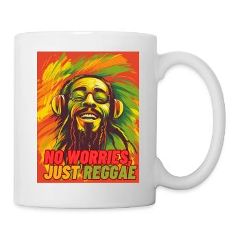 No Worries, Just Reggae! Fun T Shirt - Mug - white - Right