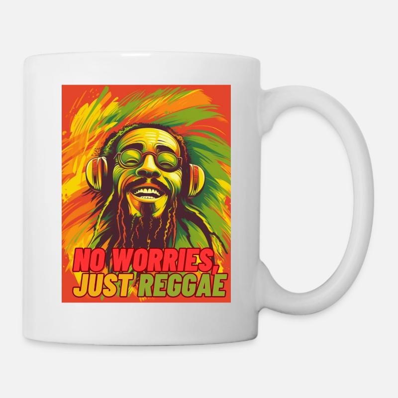 No Worries, Just Reggae! Fun T Shirt - Mug - white