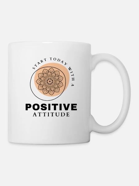 POSITIVE EINSTELLUNG MINDSET Motivation - Tasse - Weiß