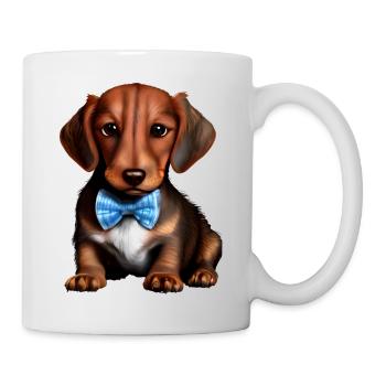 Dachshund mit Anzug Hund Dackelwelpe Hunde - Tasse - Weiß - Rechts