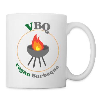VBQ vegan Barbeque, vegetarisch, BBQ - Tasse - Weiß - Rechts
