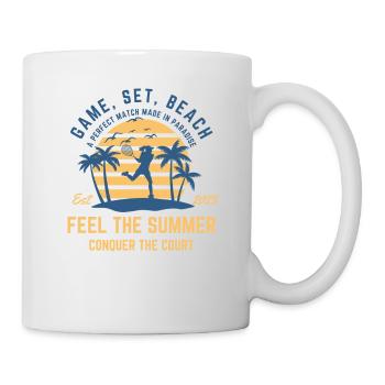 Beach Tennis Girl: Soleil élégant, sable et été - Mug blanc - blanc - Droite