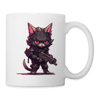 Cat Biker dans le style de Post Apocalyptic - Mug blanc - blanc - Droite