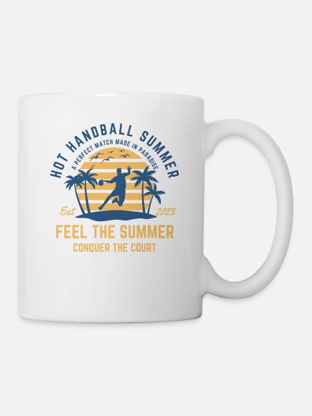 Handball Sommer am Strand unter Palmen - Tasse - Weiß