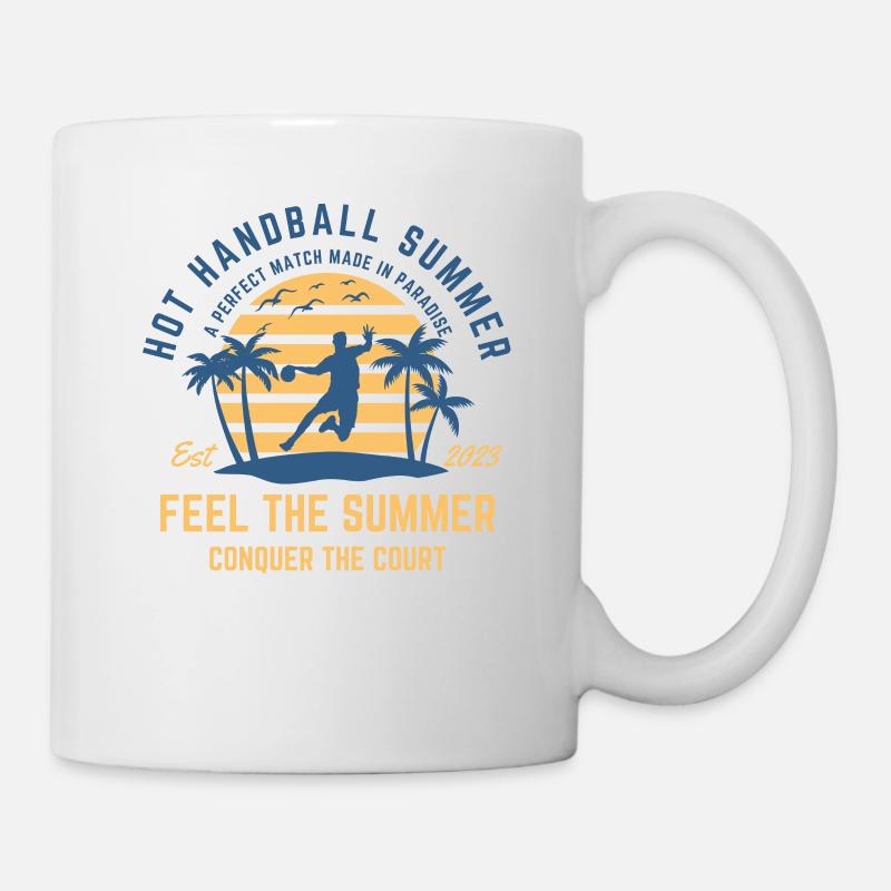 Handball Sommer am Strand unter Palmen - Tasse - Weiß