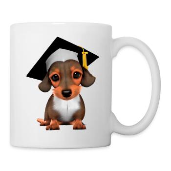 Bachelor Studium Dachshund Hunde Schulabschluss - Tasse - Weiß - Rechts