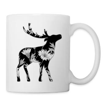 Hirsch - Tasse - Weiß - Rechts